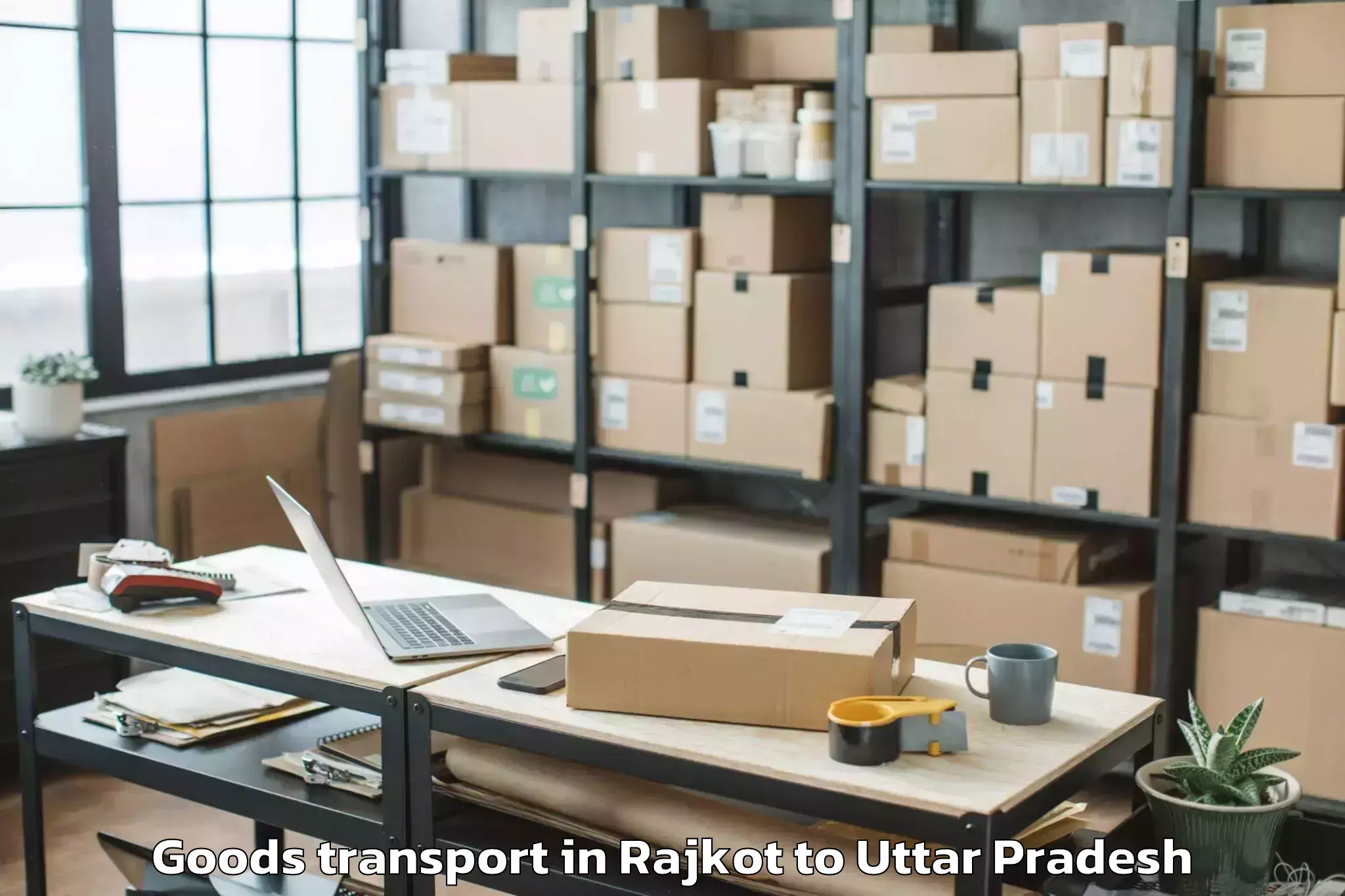 Book Rajkot to Lalganj Ajhara Goods Transport Online